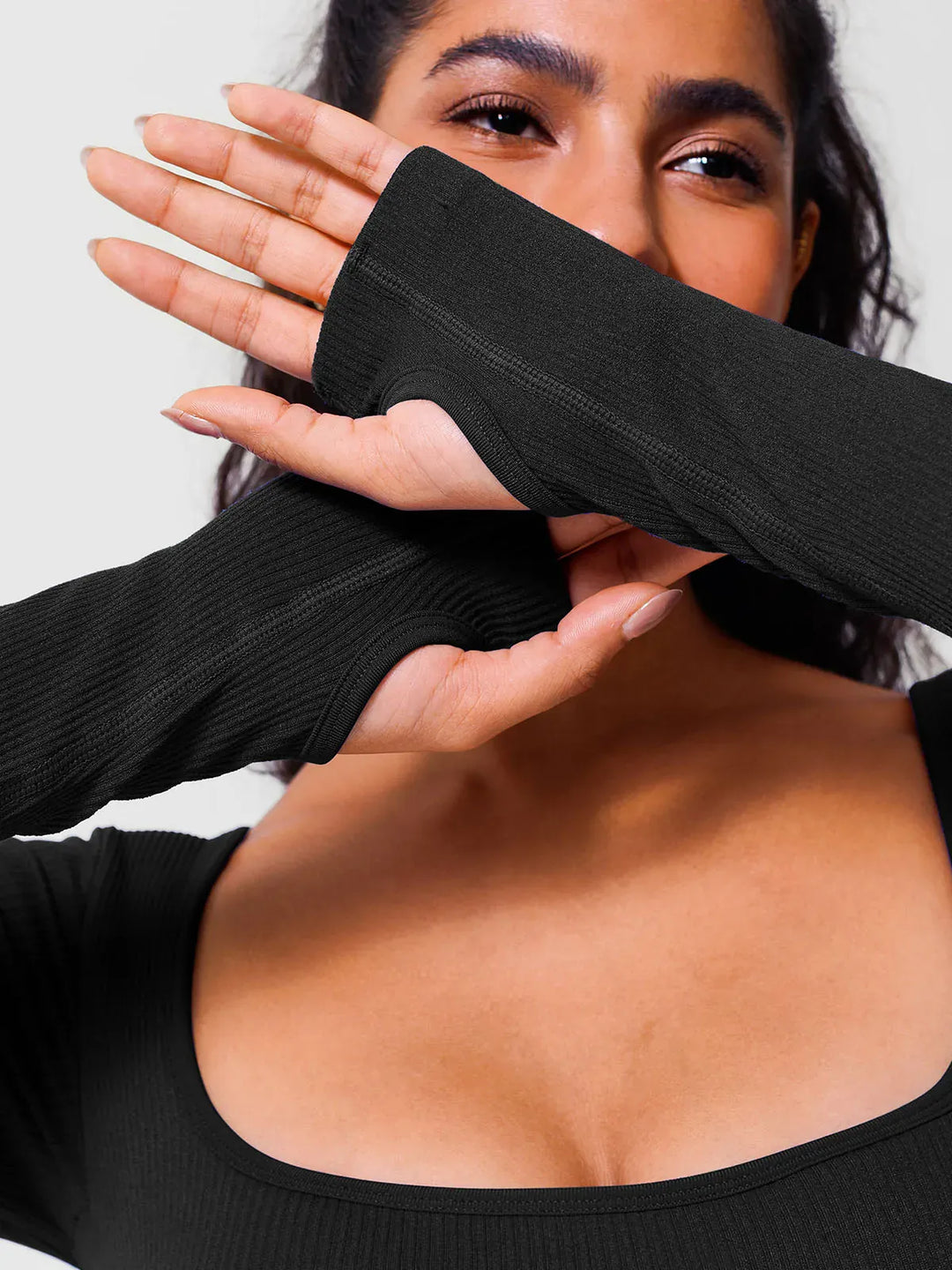 Shapewear Long Sleeve Thumb Hole Jumpsuit