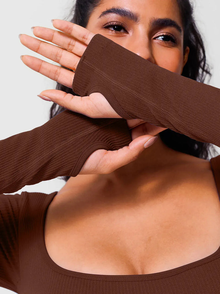 Shapewear Long Sleeve Thumb Hole Jumpsuit