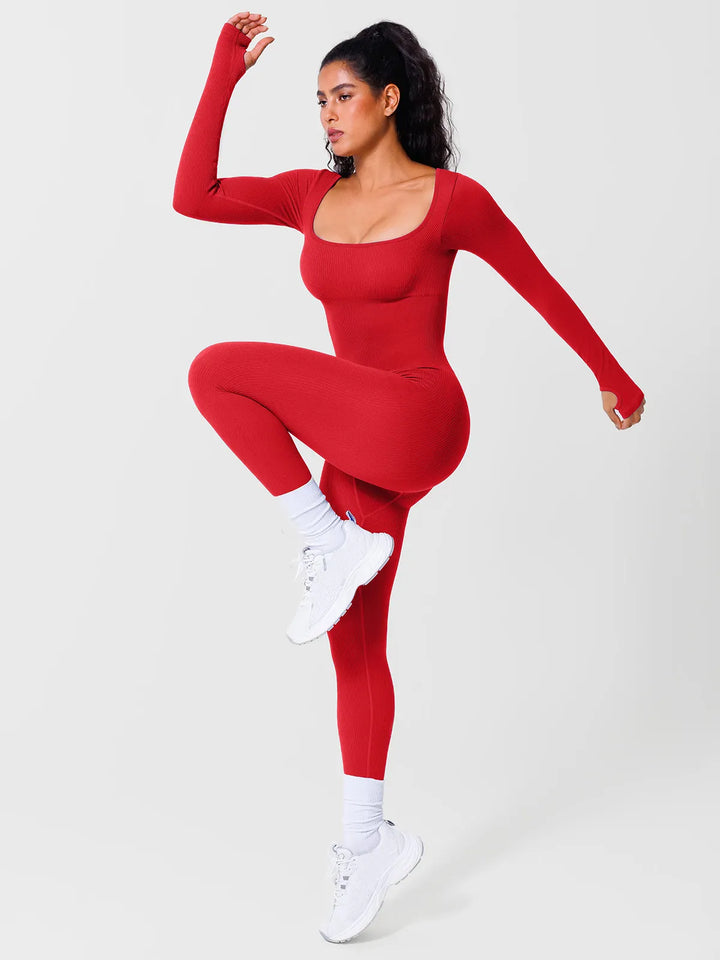 Shapewear Long Sleeve Thumb Hole Jumpsuit