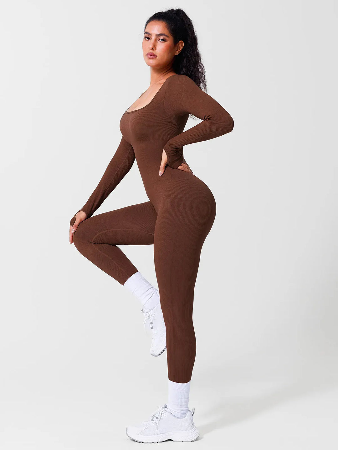 Shapewear Long Sleeve Thumb Hole Jumpsuit
