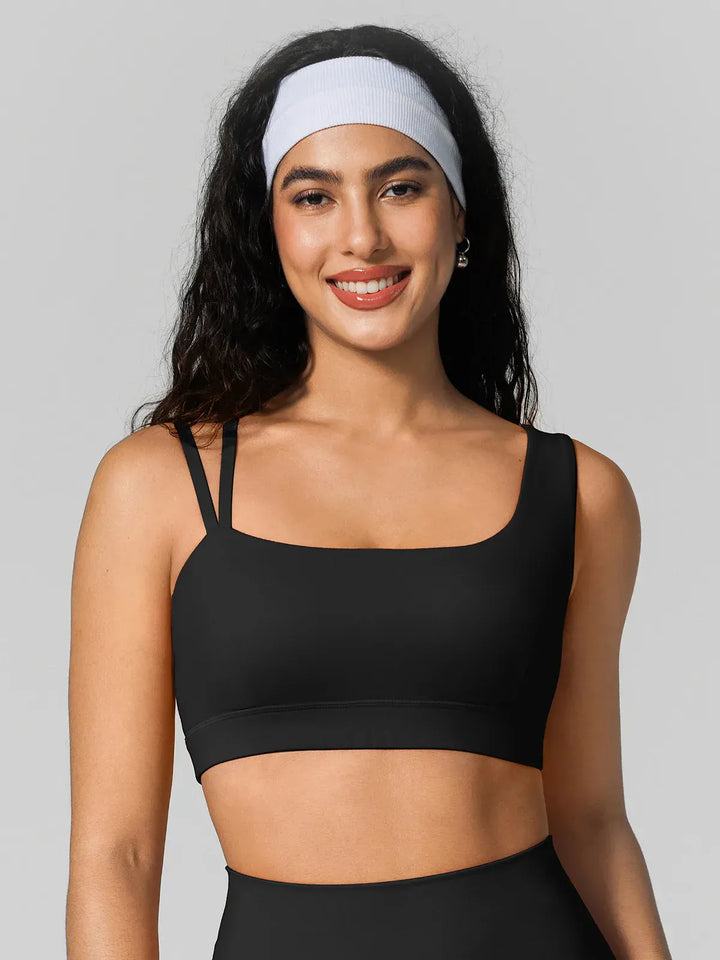 Seamless Dual Style Square Neckline Sports Bra