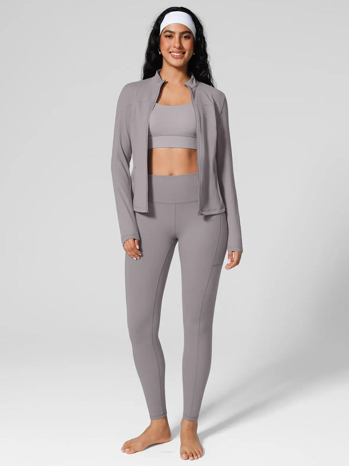 Athleisure Hidden Pockets Cropped Jacket