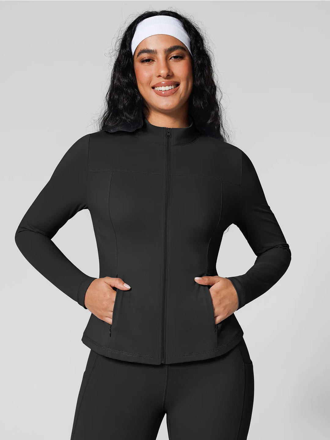 Athleisure Hidden Pockets Cropped Jacket