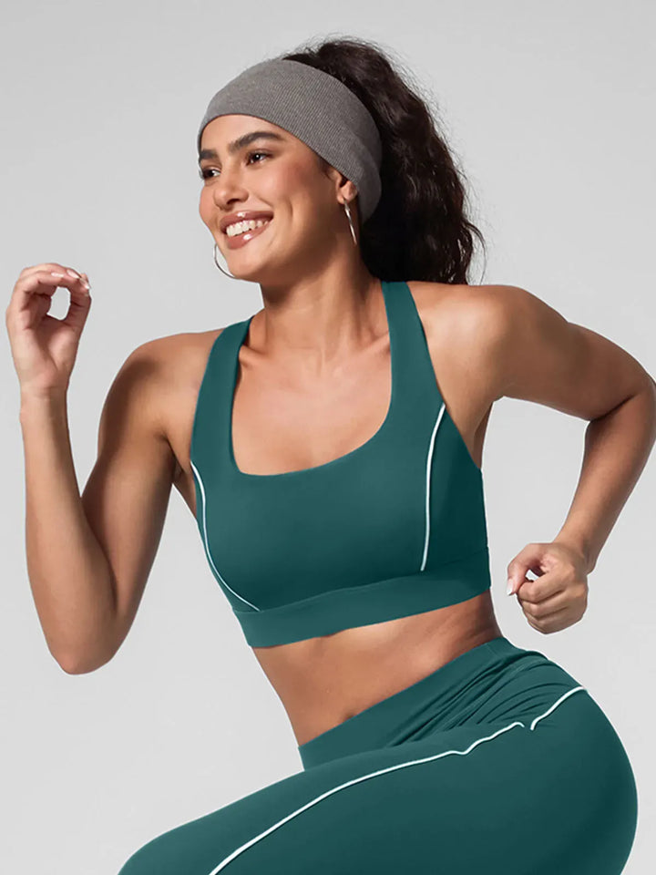 Wide Strap Yoga-Friendly Sports Bra