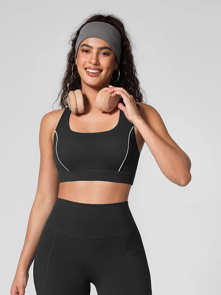 Wide Strap Yoga-Friendly Sports Bra