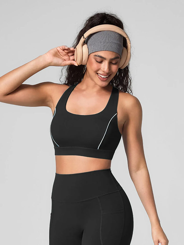 Wide Strap Yoga-Friendly Sports Bra