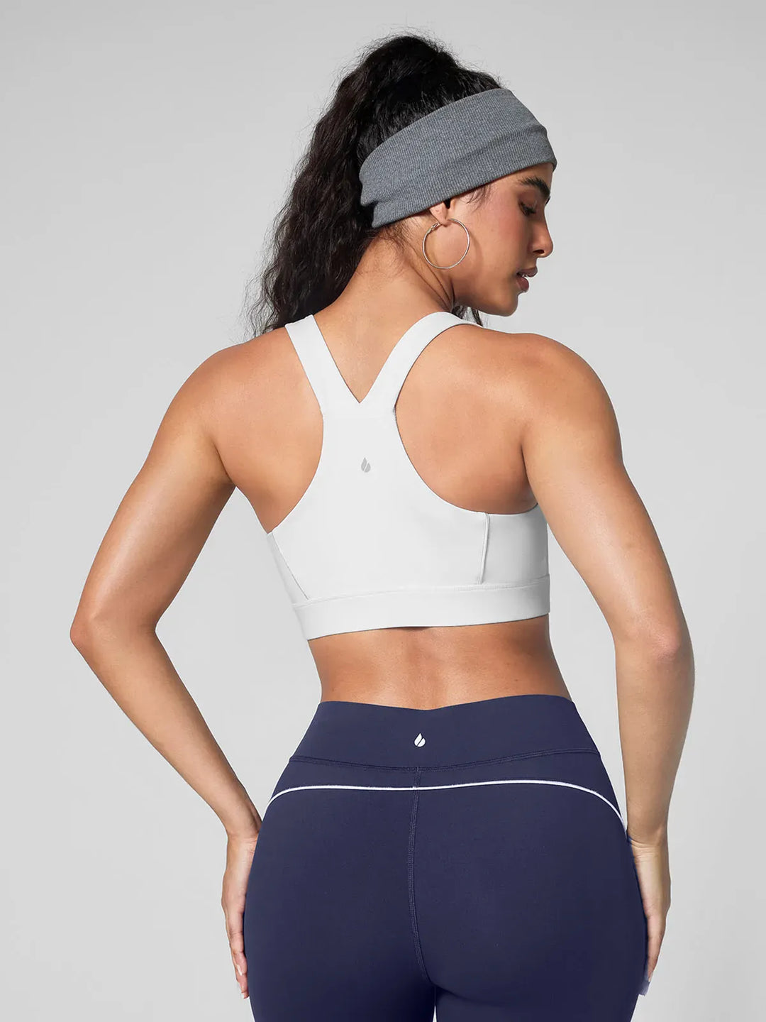 Contrast Color Wide Strap Bra Tummy Control Leggings Set