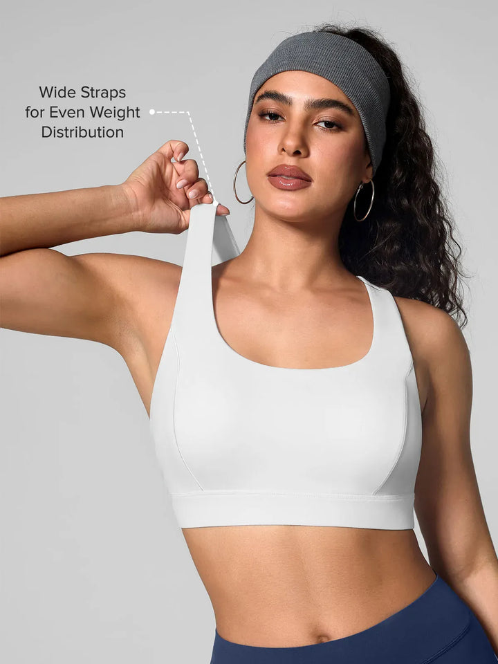 Wide Strap Yoga-Friendly Sports Bra