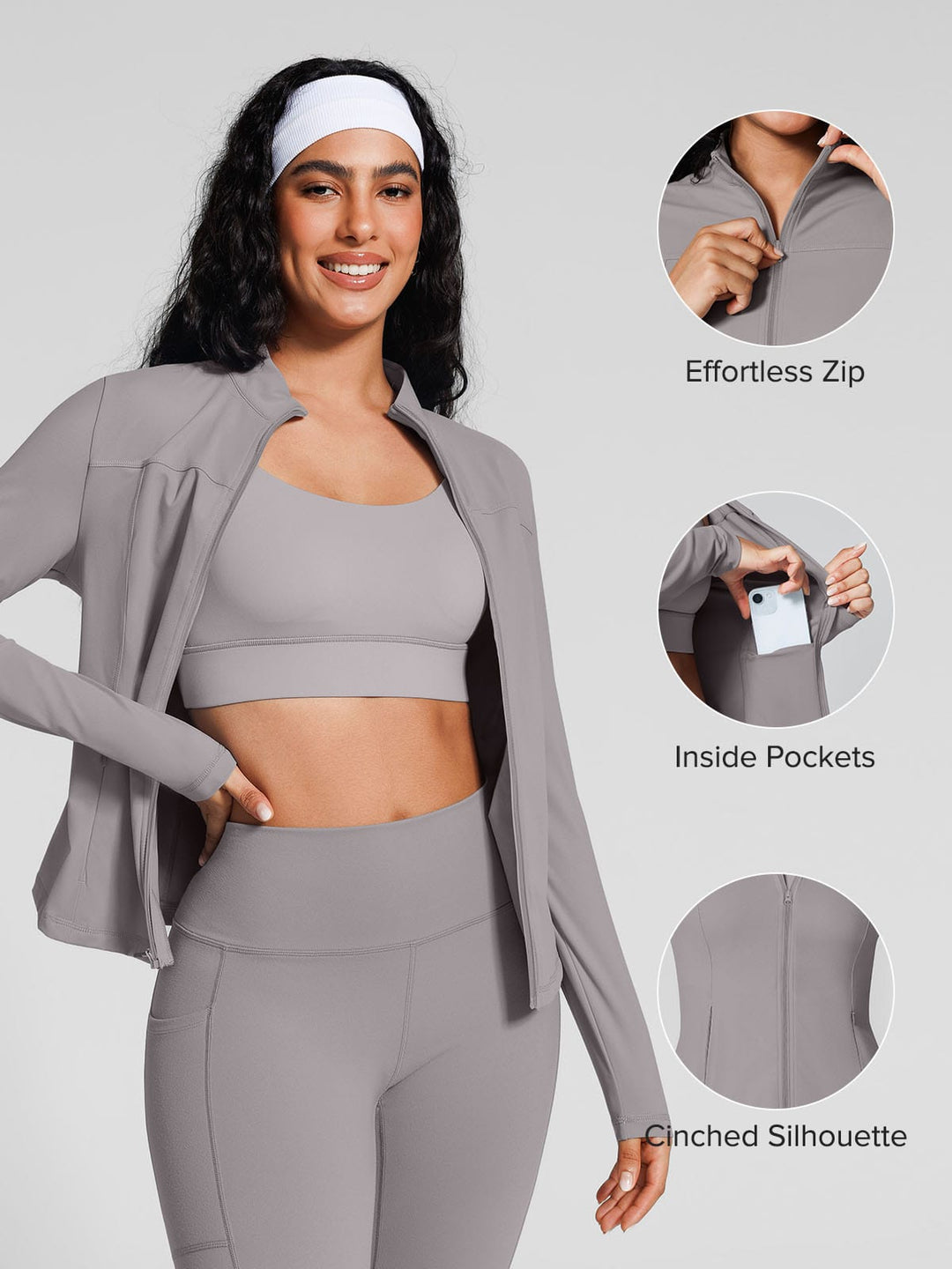 Athleisure Hidden Pockets Cropped Jacket