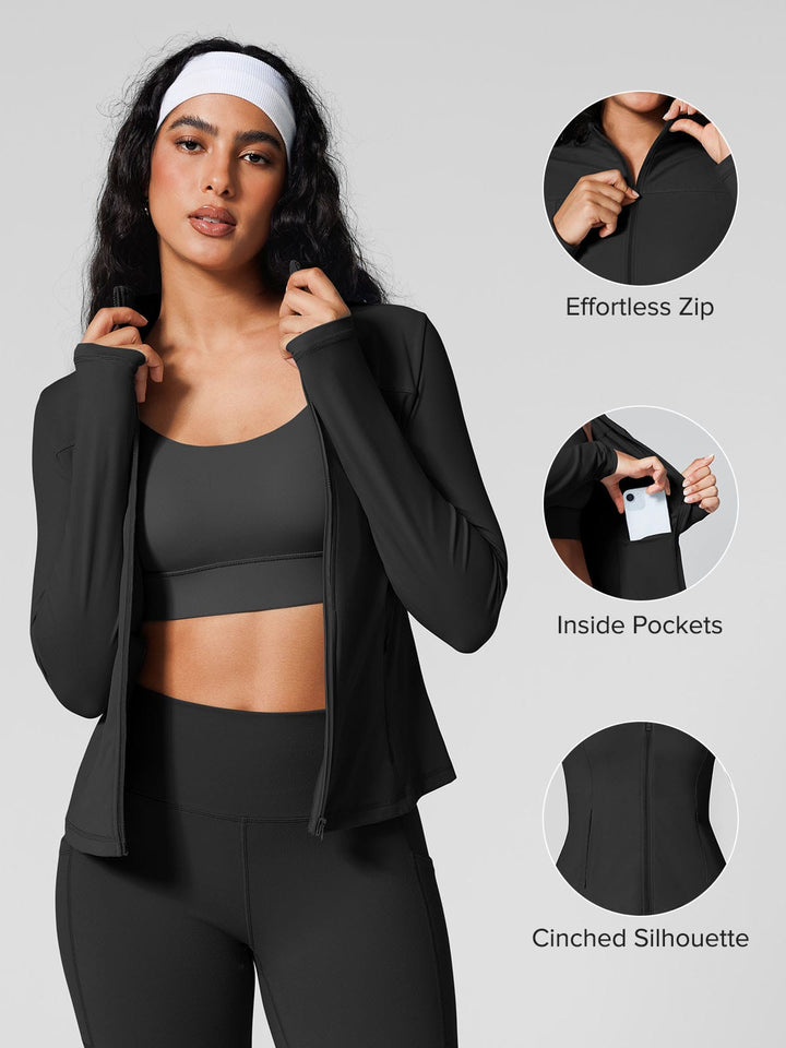 Athleisure Hidden Pockets Cropped Jacket