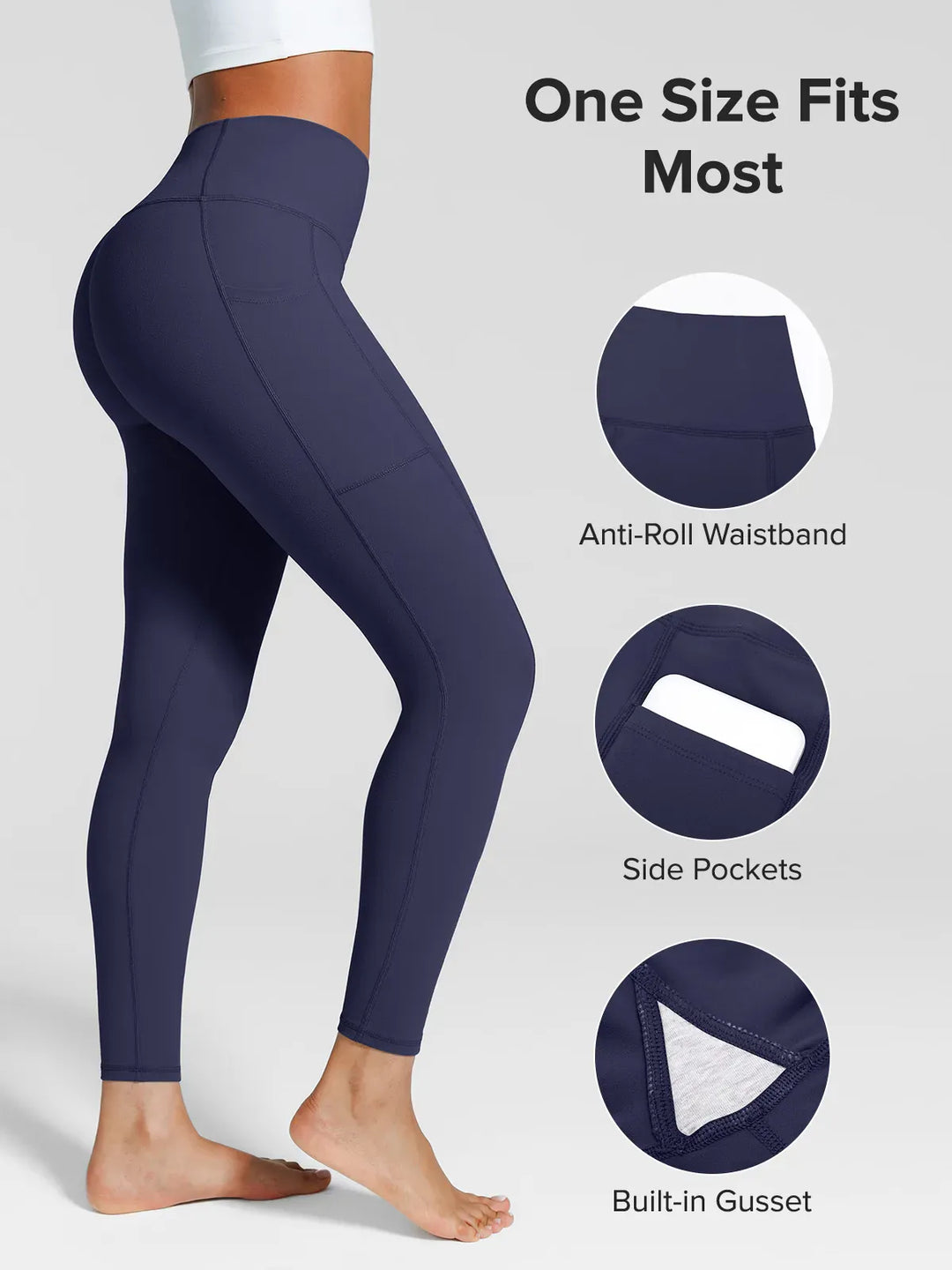One Size Fits Most Sporty High-Waisted Leggings