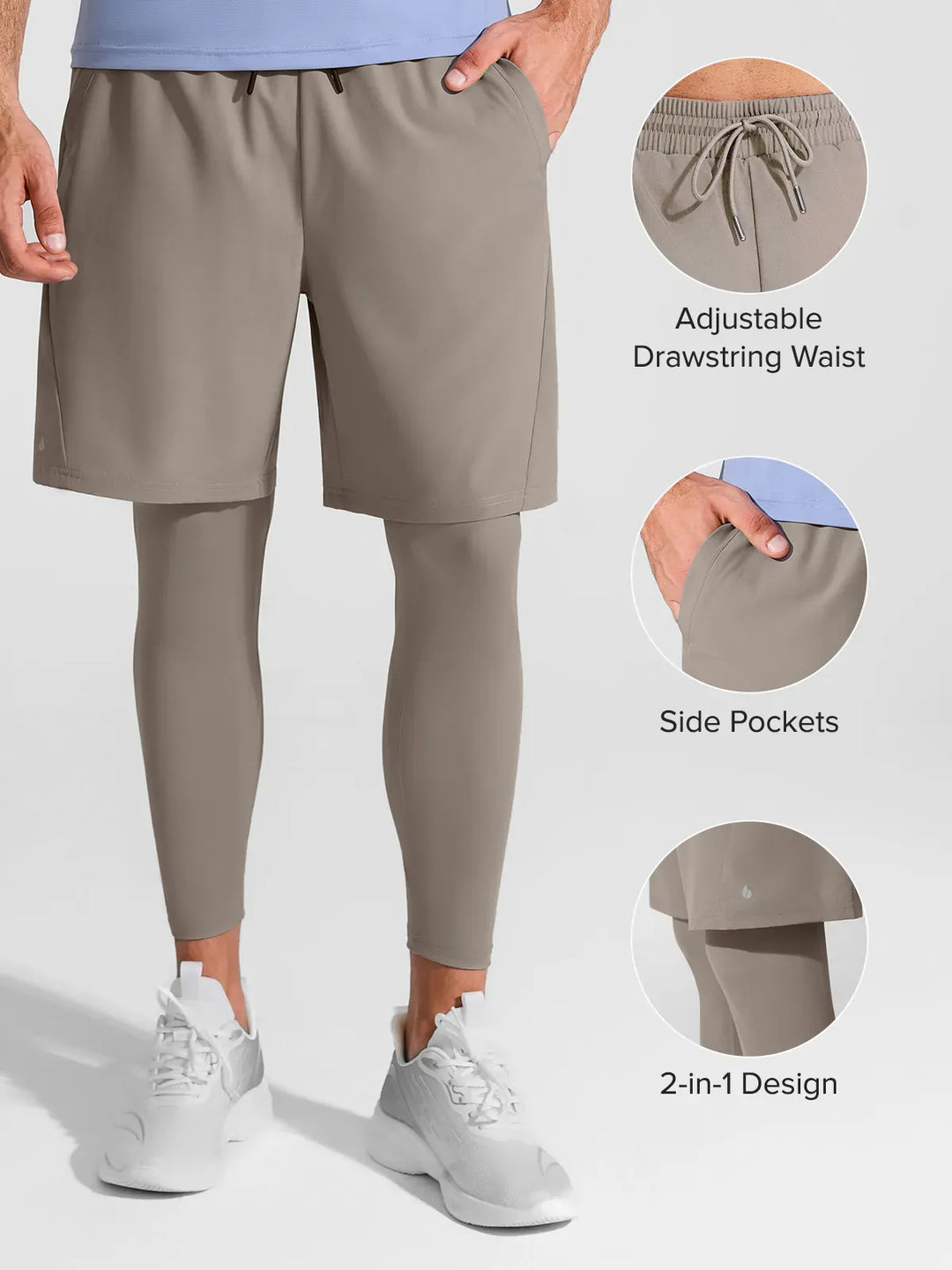 A model wearing a BRXL® 2-in-1 Training Pants for Men in