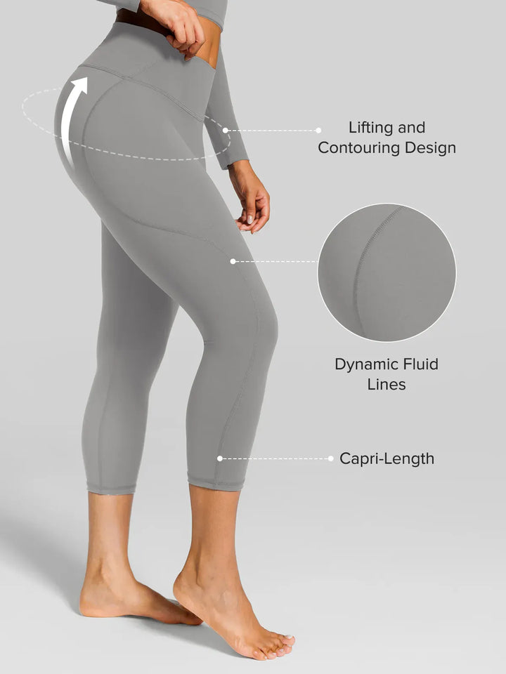 A model wearing a BRXL® Half Front Zipper Cropped Top Side Pockets Fleece Lined Leggings Set in