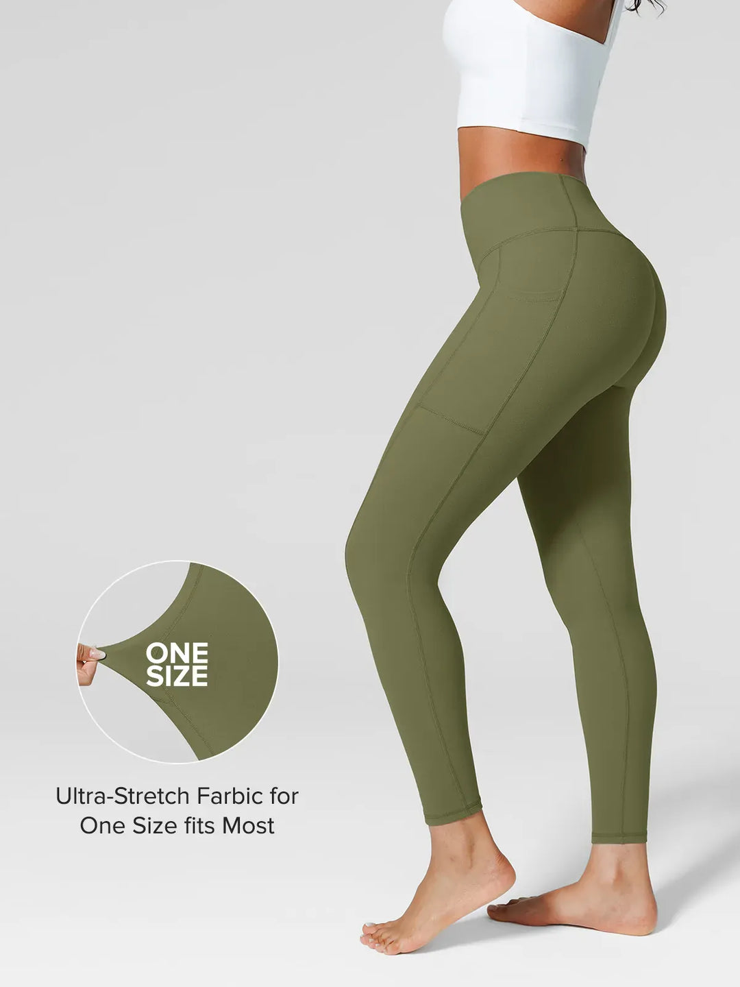 A model wearing a BRXL® One Size Fits Most Sporty High-Waisted Leggings in