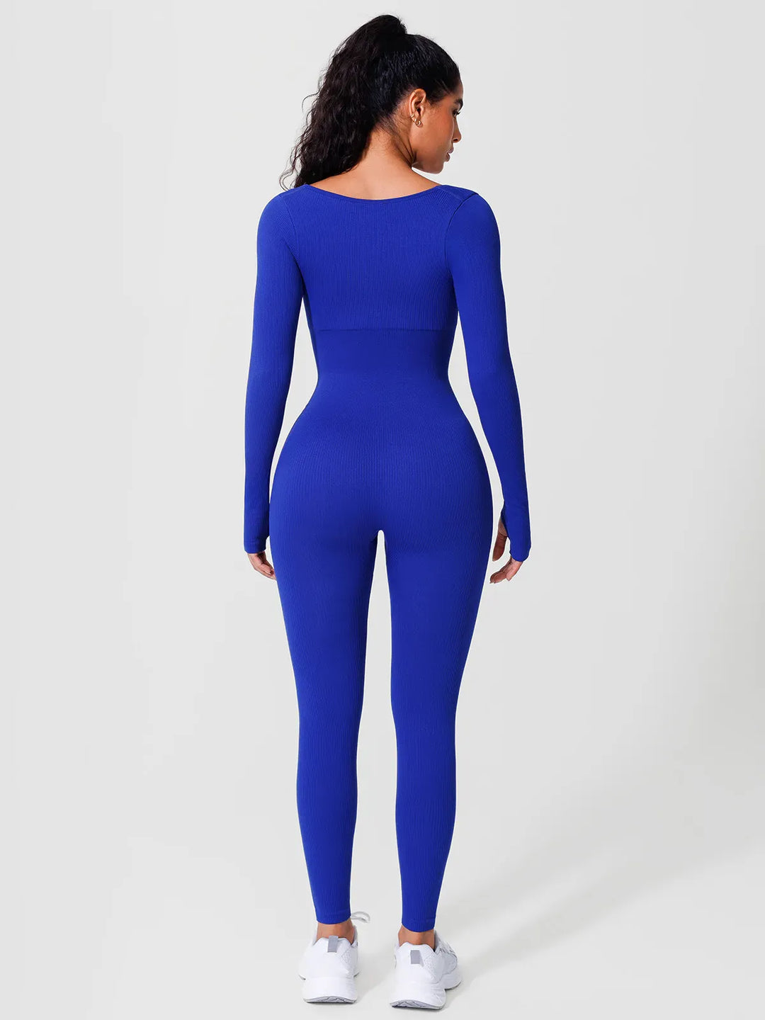A model wearing a BRXL® Seamless Square Neck Tummy Control Jumpsuits in