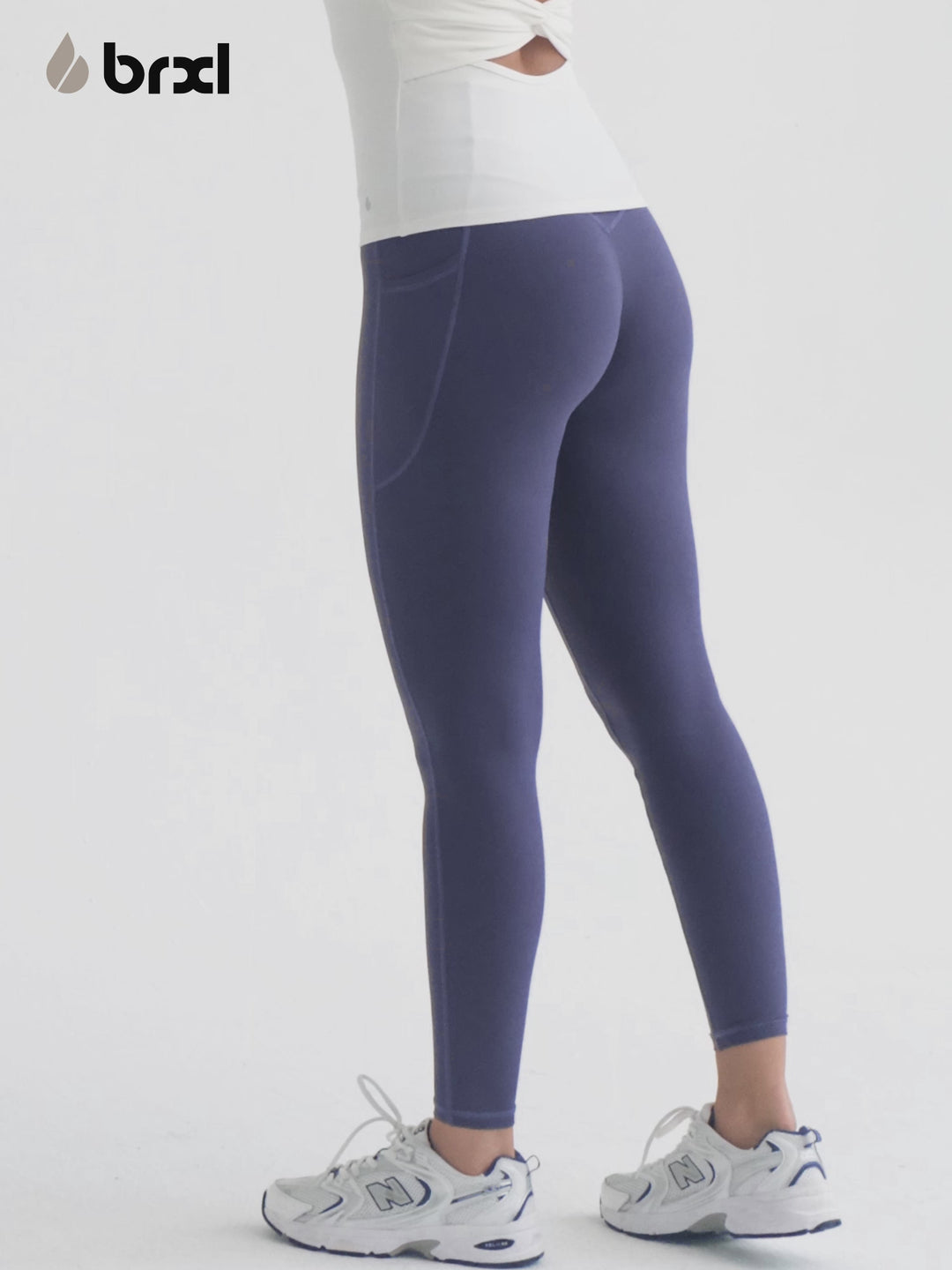 Crossover Running Leggings with Pockets