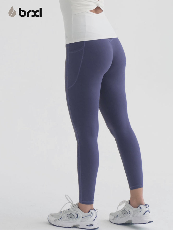 Crossover Running Leggings with Pockets
