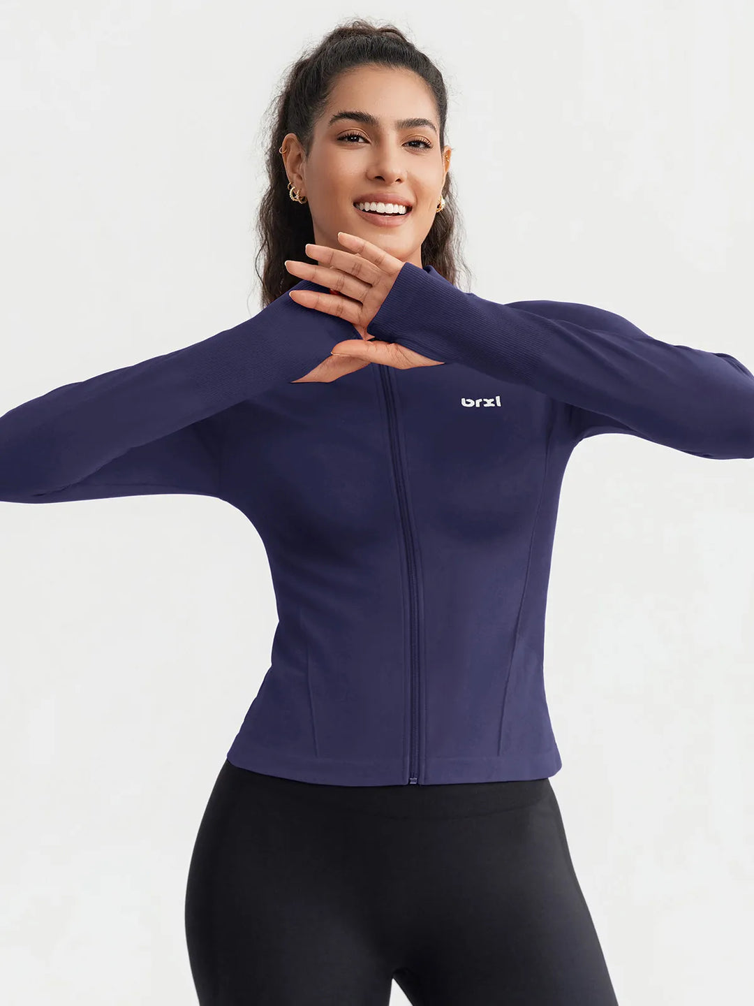 BrxlGrit™ Slim Fit Seamless Zip Up  Mock Neck Jacket