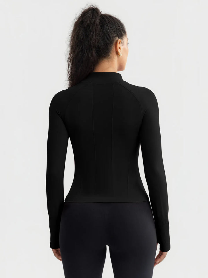 BrxlGrit™ Slim Fit Seamless Zip Up  Mock Neck Jacket