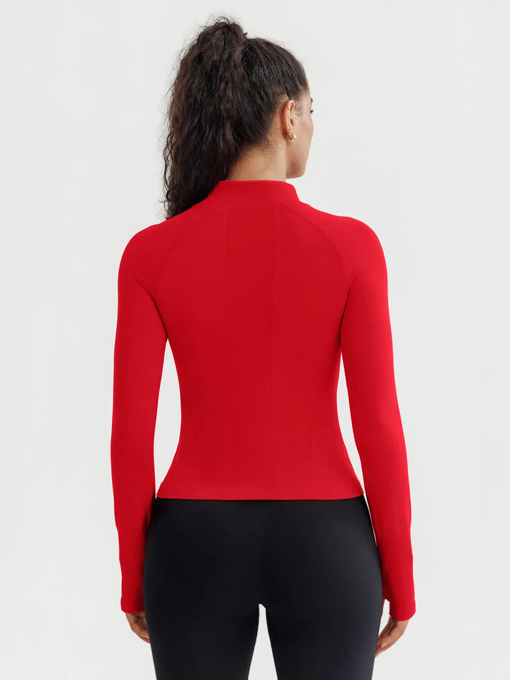 BrxlGrit™ Slim Fit Seamless Zip Up  Mock Neck Jacket