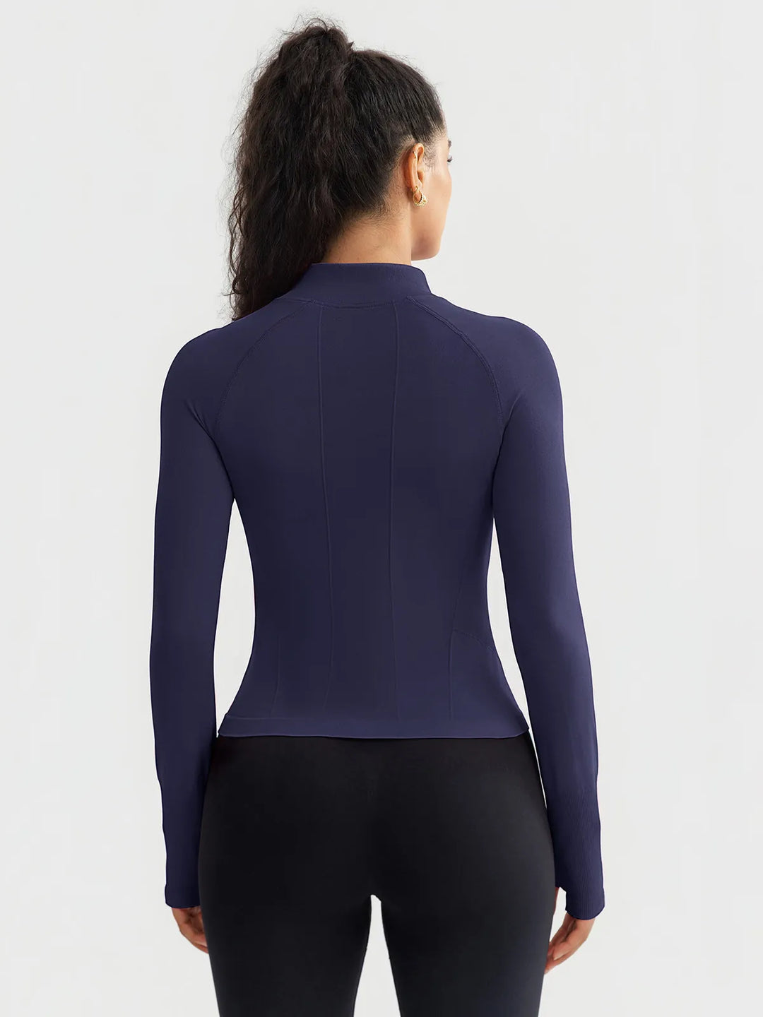 BrxlGrit™ Slim Fit Seamless Zip Up  Mock Neck Jacket