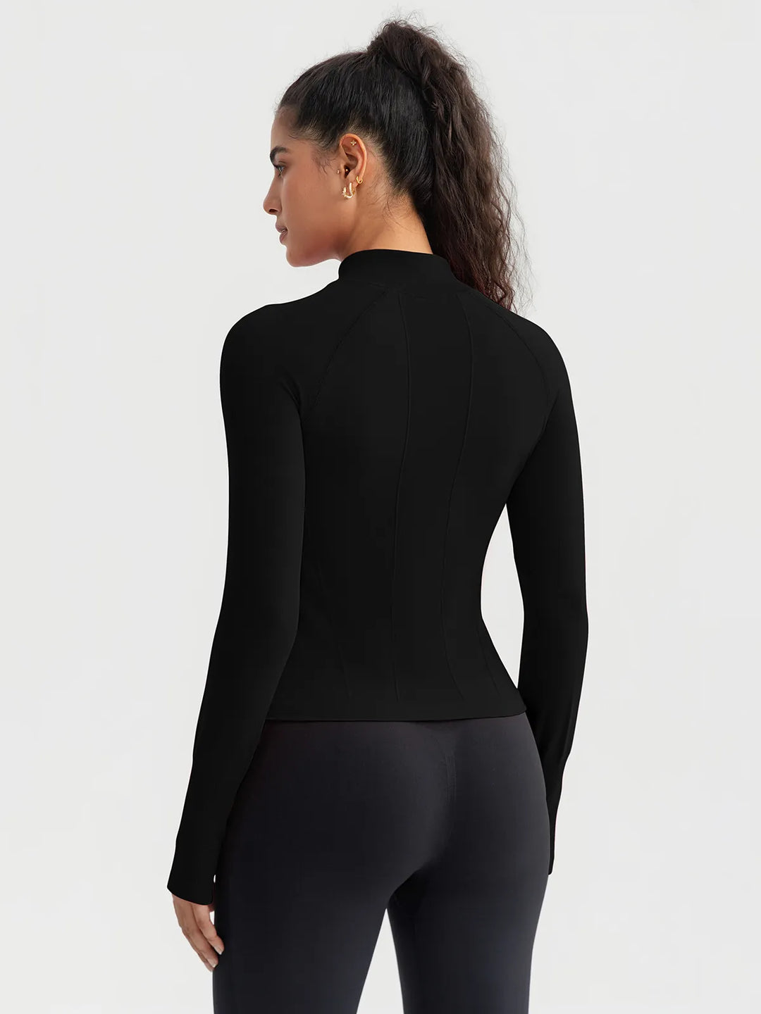 BrxlGrit™ Slim Fit Seamless Zip Up  Mock Neck Jacket