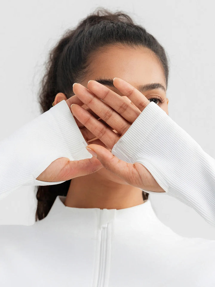 BrxlGrit™ Slim Fit Seamless Zip Up  Mock Neck Jacket