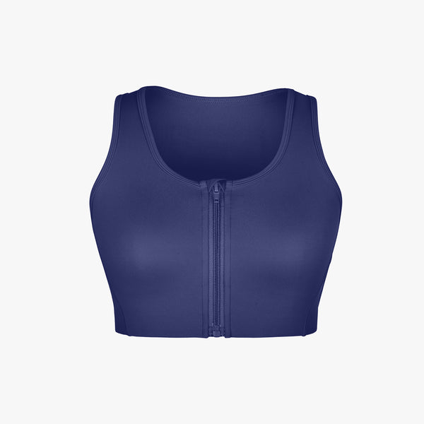 Zip Front Racerback Sports Bra with Phone Pocket