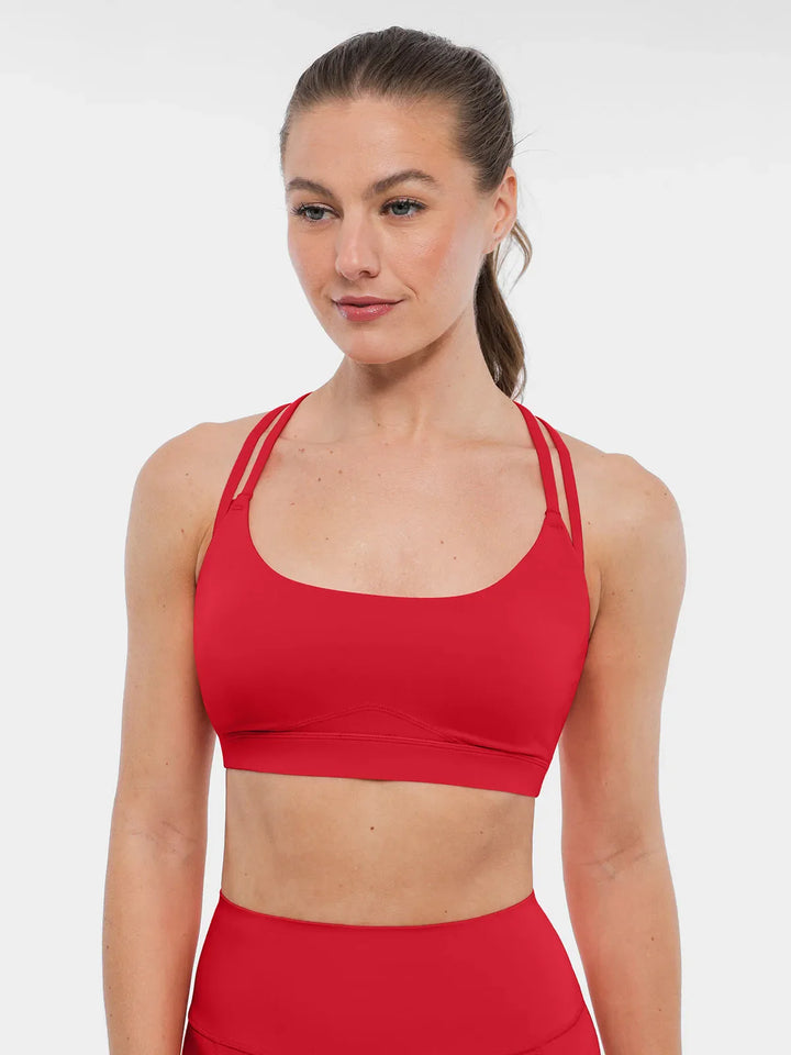 BRXL Red Sports Bra Sculpted Shorts Sculpted Leggings Set