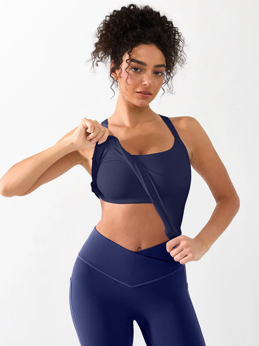 Halter Buckle Tank Top with Shlef Bra For Low Impact Yoga