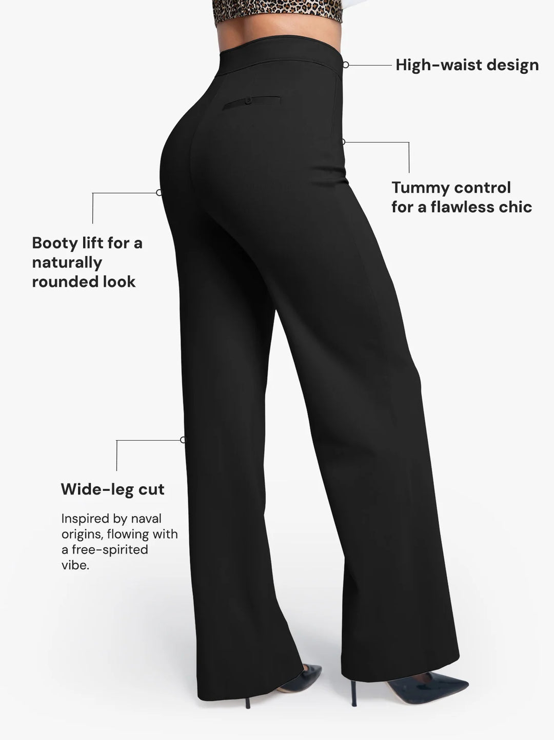 Shapewear Executive High Waisted Ponte Wide-Leg Pants with Pockets