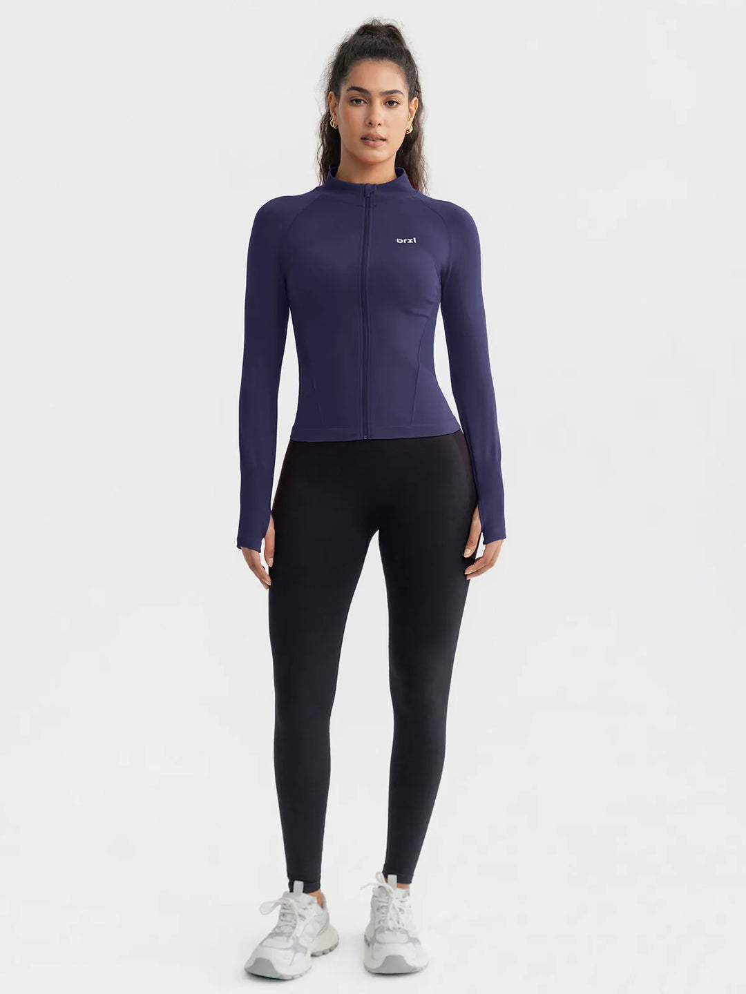 BrxlGrit™ Slim Fit Seamless Zip Up  Mock Neck Jacket