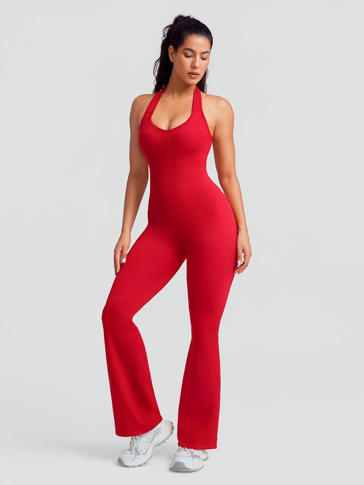 BrxlZero® Halter Flare Jumpsuit