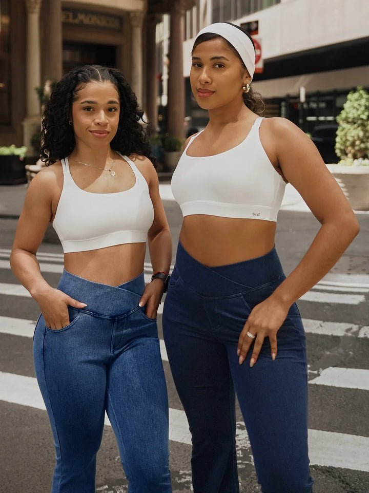 BrxlZero® Adjustable Strap Square Neck Low Impact Yoga Sports Bra