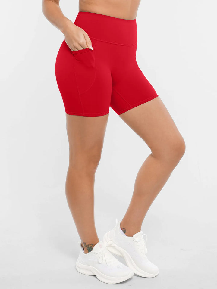 BRXL Red Sports Bra Sculpted Shorts Sculpted Leggings Set
