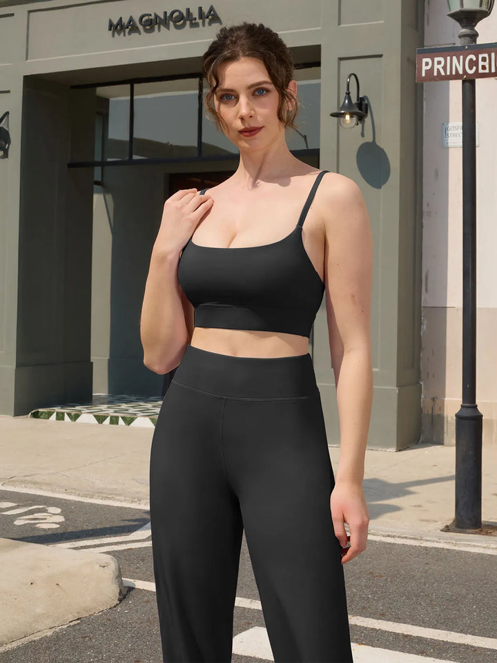 High Waisted Wide Leg Yoga Pants with Pockets