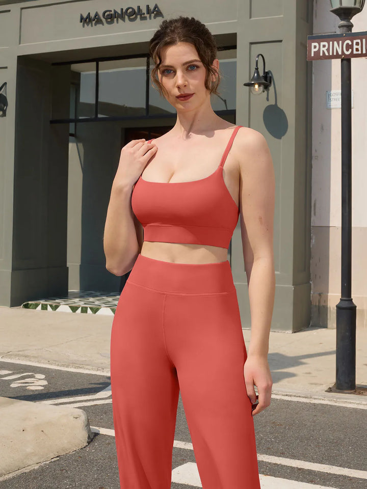 High Waisted Wide Leg Yoga Pants with Pockets