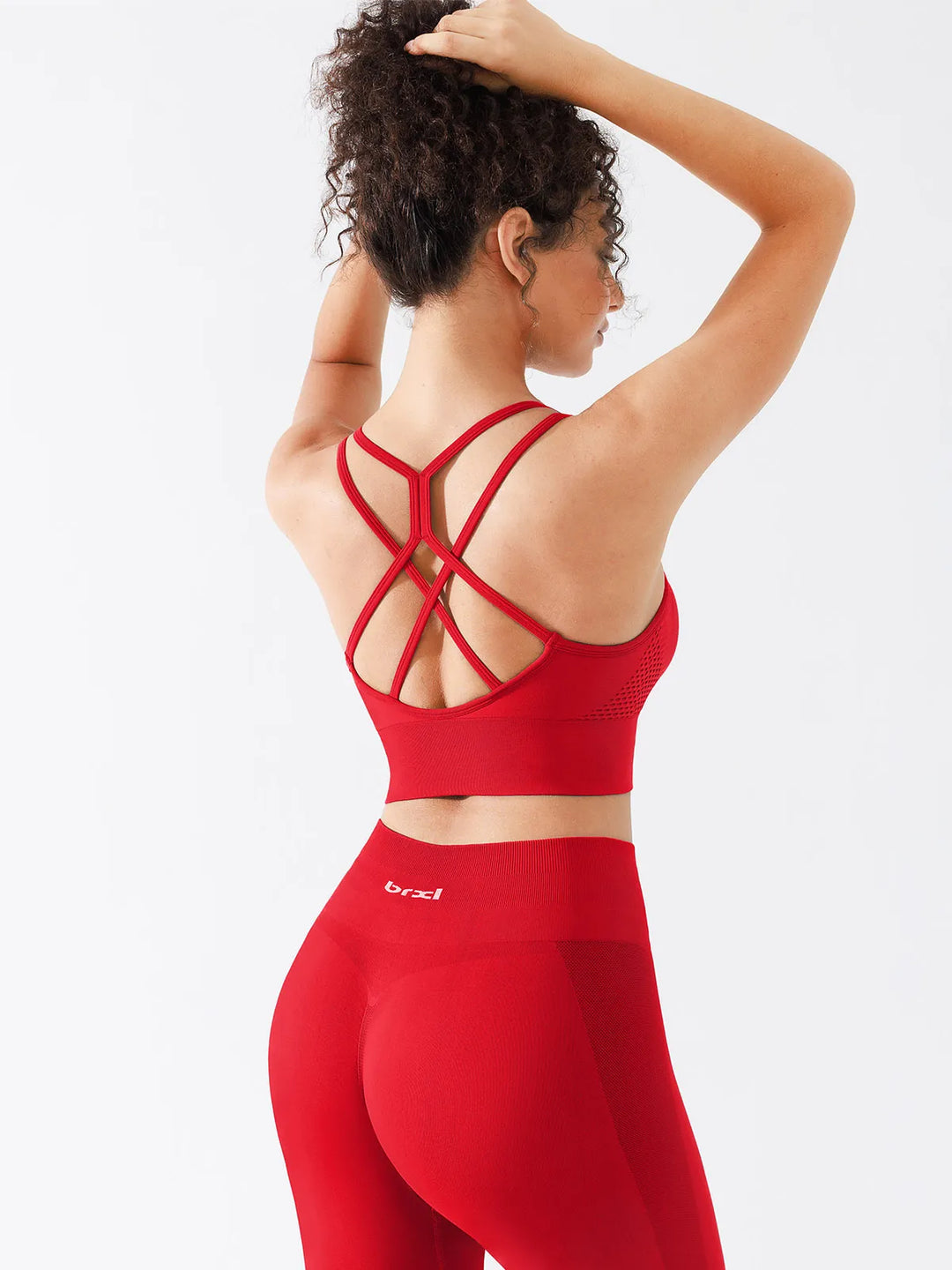 Seamless Criss Cross Spaghetti Racerback Sports Bra