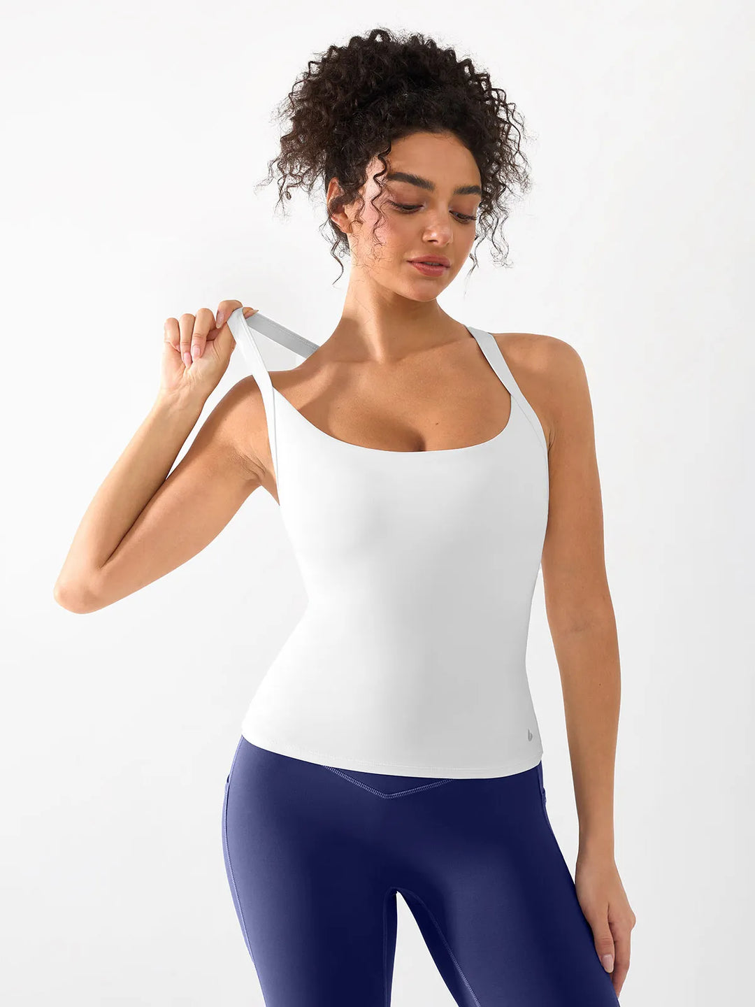 Halter Buckle Tank Top with Shlef Bra For Low Impact Yoga