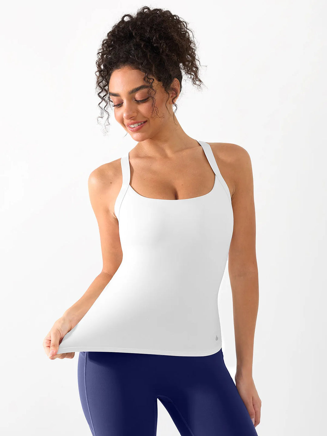 Halter Buckle Tank Top with Shlef Bra For Low Impact Yoga