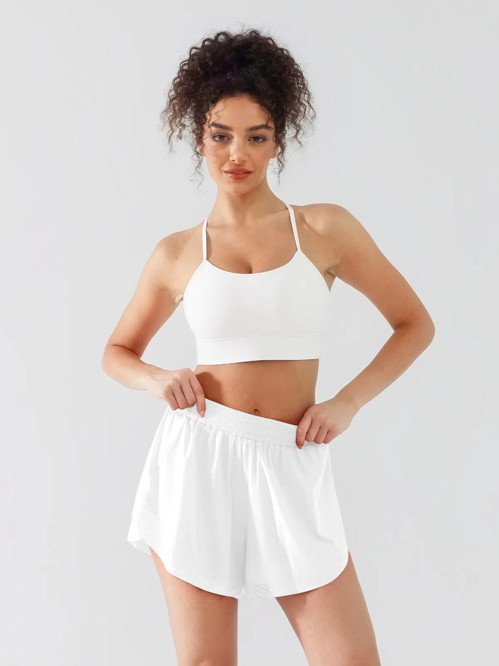 High Waisted Butterfly Split Running Shorts For Women