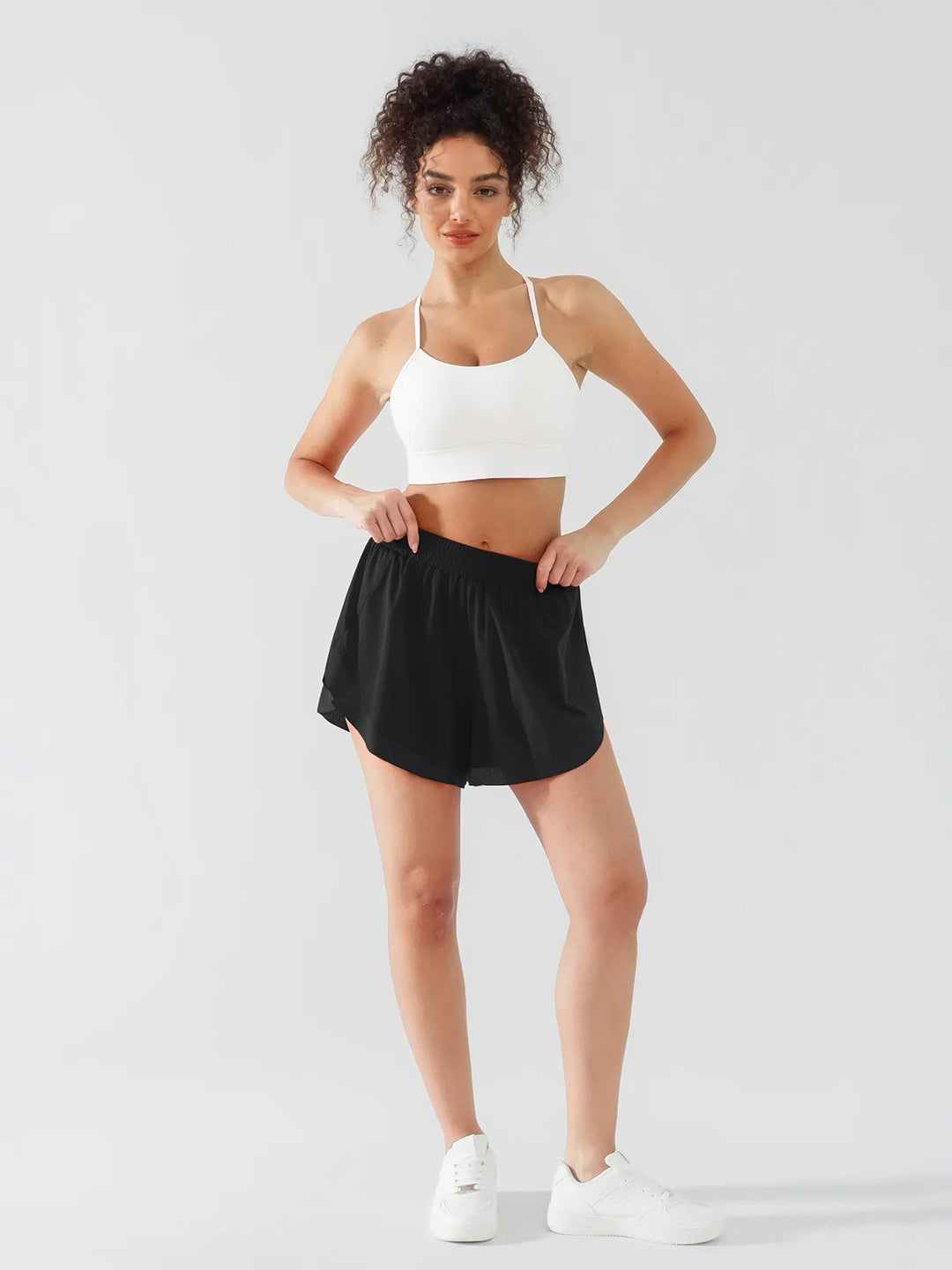 High Waisted Butterfly Split Running Shorts For Women