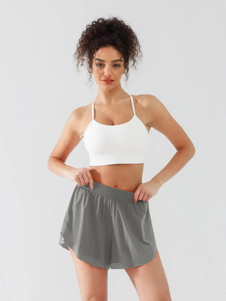 High Waisted Butterfly Split Running Shorts For Women