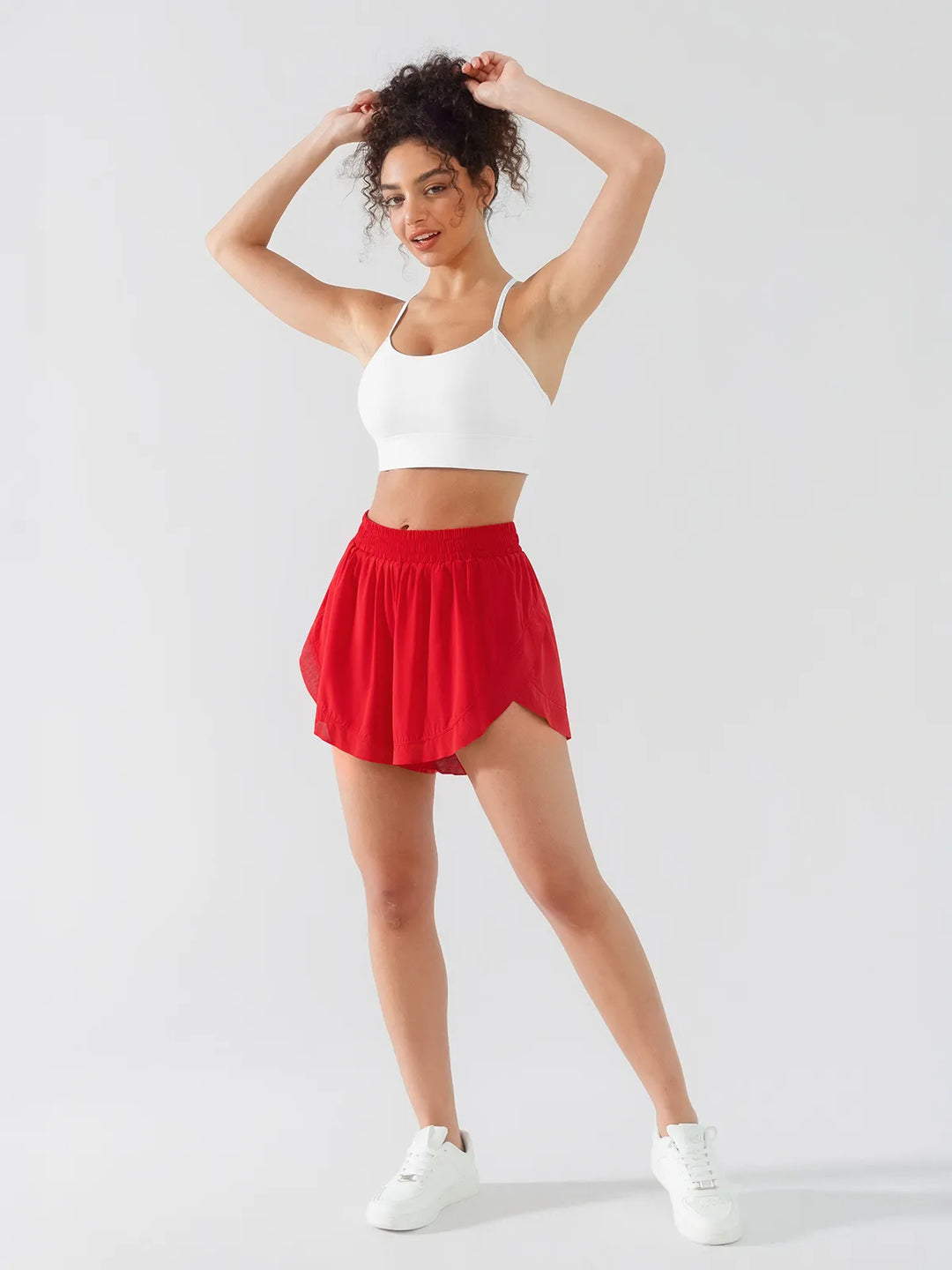 High Waisted Butterfly Split Running Shorts For Women