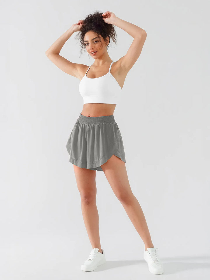 High Waisted Butterfly Split Running Shorts For Women