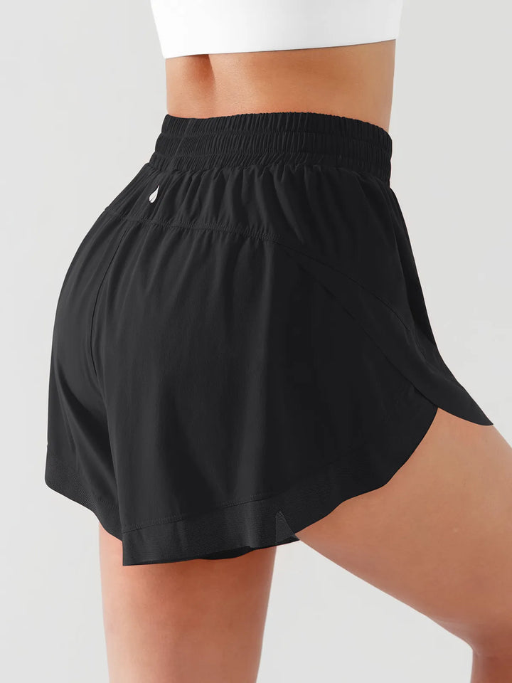 High Waisted Butterfly Split Running Shorts For Women