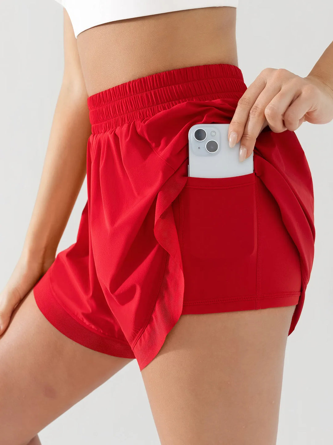 High Waisted Butterfly Split Running Shorts For Women