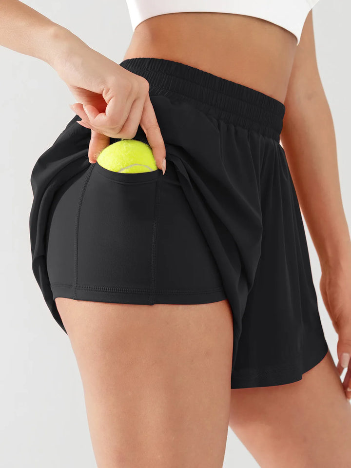 High Waisted Butterfly Split Running Shorts For Women