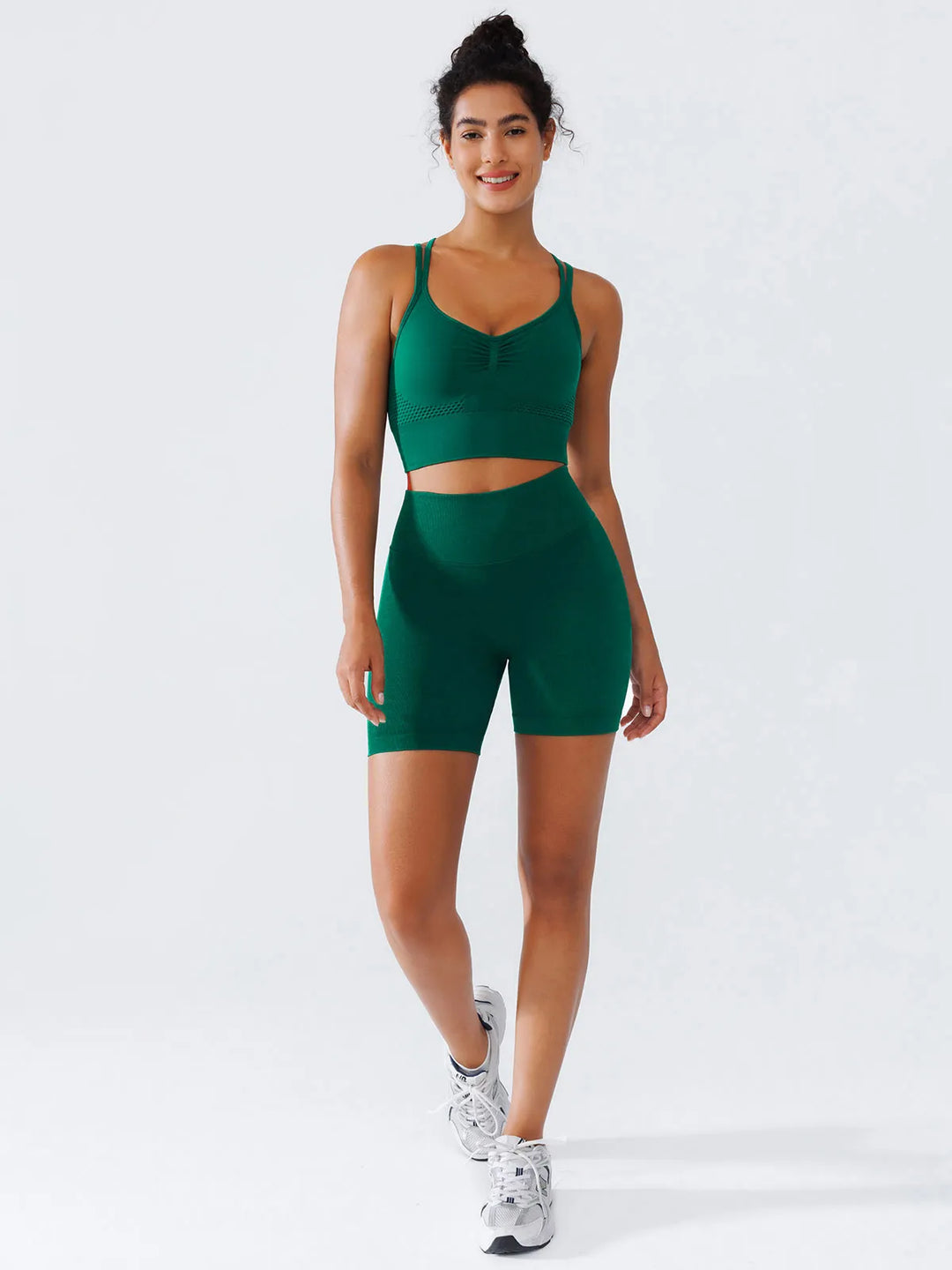 Seamless Criss Cross Spaghetti Racerback Sports Bra