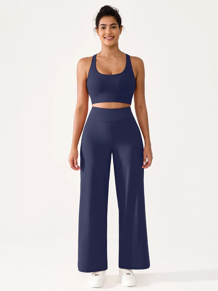 High Waisted Wide Leg Yoga Pants with Pockets